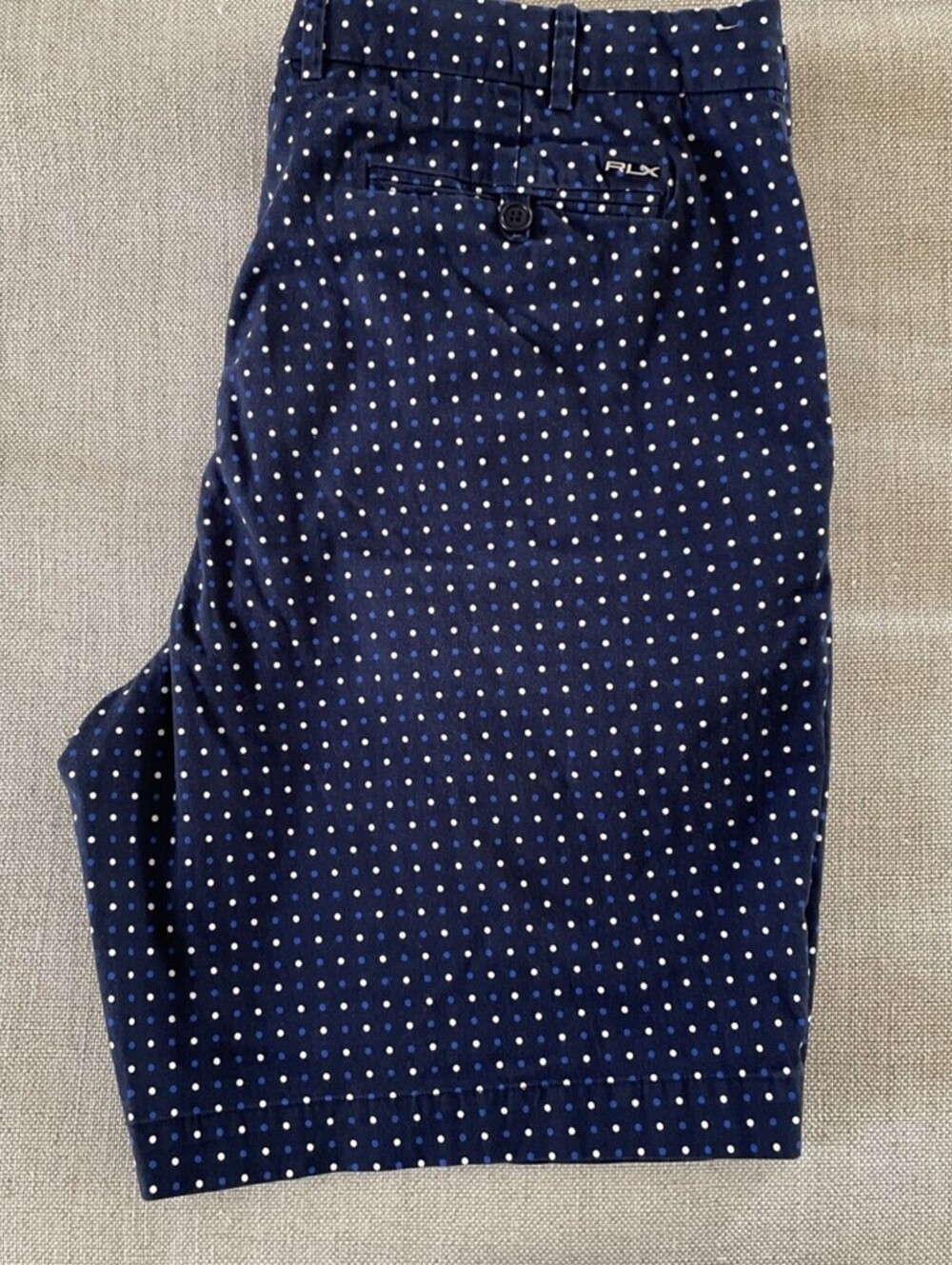 RLX Ralph Lauren Polka Dot Golf Shorts 38x9 Blue 38x9